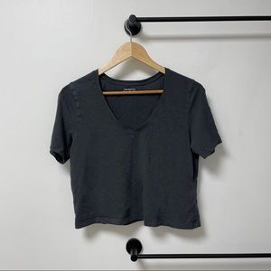A&F Cropped V-Neck Tee